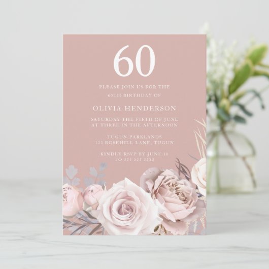 赤面&モダンメイヴフローラ60th誕生日パーティー 招待状 (スタンド正面)