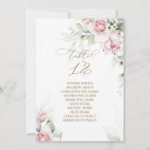 赤面&ユーカリ表番号12シーティングチャート 招待状 (裏面)