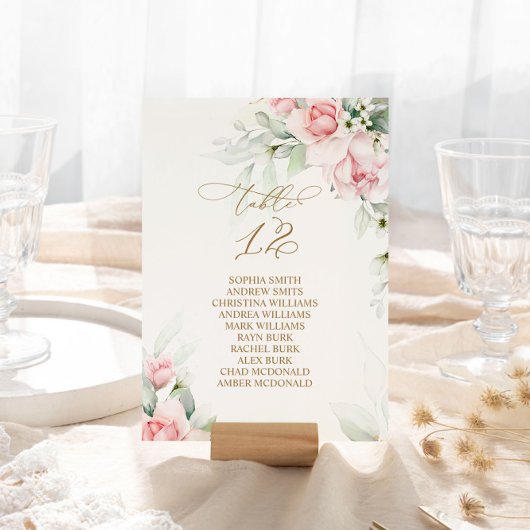 赤面&ユーカリ表番号12シーティングチャート 招待状