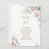 赤面&ユーカリ表番号14シーティングチャート 招待状 (裏面)