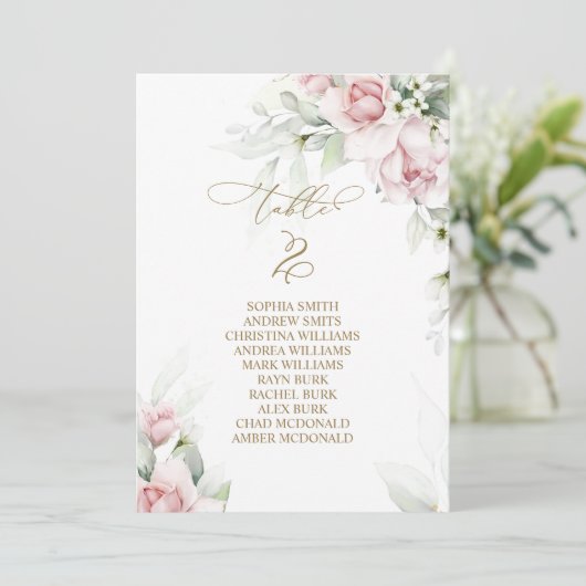 赤面&ユーカリ表番号2シーティングチャート 招待状 (スタンド正面)