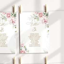 赤面&ユーカリ表番号3シーティングチャート 招待状