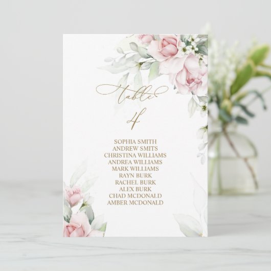 赤面&ユーカリ表番号4シーティングチャート 招待状 (スタンド正面)