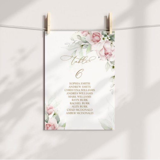 赤面&ユーカリ表番号6シーティングチャート 招待状