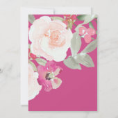 赤面&ラズベリーピンクフォトフローラブライダルシャワー 招待状 (裏面)