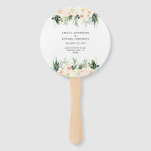 赤面、桃フローラ+葉結婚の ハンドファン (正面)