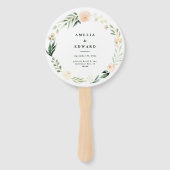 赤面、桃フローラ+葉結婚の ハンドファン (正面)