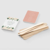 赤面、桃フローラ+葉結婚の ハンドファン (組立なし)