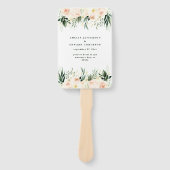 赤面、桃フローラ+葉結婚の ハンドファン (正面)