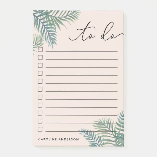 赤面 |熱帯のパーソナライズされた葉のTo-Doリスト ポストイット (正面)