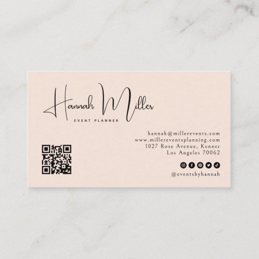 赤面 |熱帯フローラヤシQRコード 名刺 (裏面)