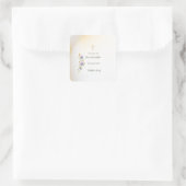 赤面&薄紫フローラ,金ゴールドクロスバプティスステッカー スクエアシール (バッグ)