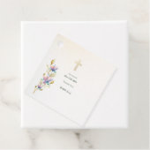 赤面&薄紫フローラ、金ゴールドクロスバプテスマメッセージカード フェイバータグ (インサイチュ)
