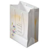 赤面&薄紫フローラ、金ゴールドクロスバプテスマ抱き枕 ミディアムペーパーバッグ (正面アングル)