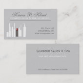 赤面、赤口紅、化粧品化粧家 予約カード (正面/裏面)