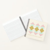 赤面、造幣局、金ゴールド幾何学模様パーソナライズされた ノートブック (内部)