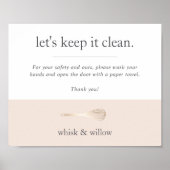 赤面&金ゴールドウィスクベーカリーバスルーム手洗い ポスター (正面)