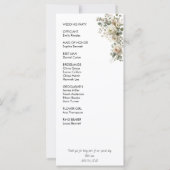 赤面&金ゴールドエレガントなウェディングプログラムカード (裏面)