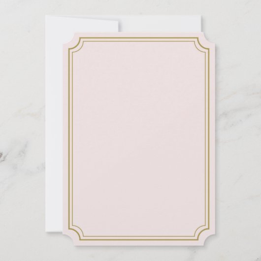 赤面&金ゴールドガールベビーシャワー招待状 招待状 (裏面)