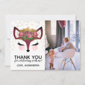 赤面&金ゴールドキツネプリンセスありがとう 招待状 (正面)