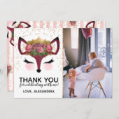 赤面&金ゴールドキツネプリンセスありがとう 招待状 (正面/裏面)