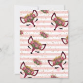 赤面&金ゴールドキツネプリンセスベビーシャワー 招待状 (裏面)