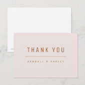 赤面&金ゴールドシモダンックタイポグラフィシンプル サンキューカード (正面/裏面)