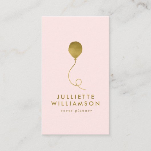 赤面&金ゴールドバルーンイベントプランナーソーシャルメディア 名刺 (正面)