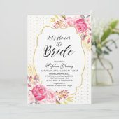 赤面&金ゴールドブライダルシャワーティーパーティー 招待状 (スタンド正面)