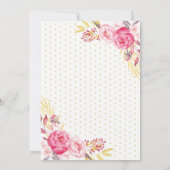 赤面&金ゴールドブライダルシャワーティーパーティー 招待状 (裏面)