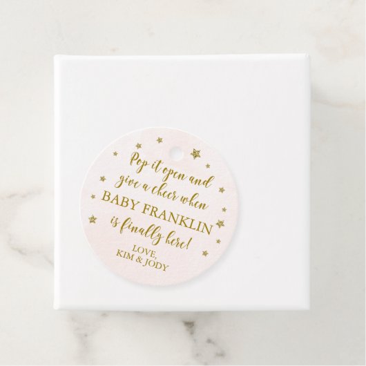 赤面&金ゴールドポップ・アートのイトオープンミニシャンパン フェイバータグ (インサイチュ)