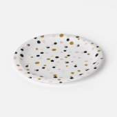 赤面&金ゴールドモダン紙吹雪パターン紙プレート ペーパープレート (アングル)