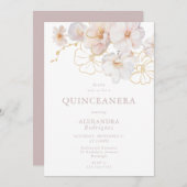 赤面&金ゴールドワイルドフラワーエレガントズキンセアニェラ 招待状 (正面/裏面)