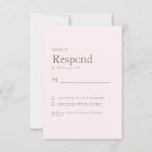 赤面&金ゴールド文字ウェディングRSVP 出欠カード (正面)