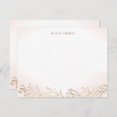 赤面・金ゴールド植物文具パーソナライズされた品 ノートカード (正面/裏面)