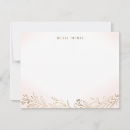 赤面・金ゴールド植物文具パーソナライズされた品 ノートカード