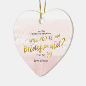 赤面&金ゴールド水彩私の花嫁になる セラミックオーナメント (左)