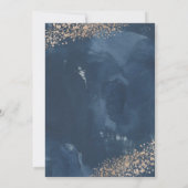 赤面、金ゴールド、ネイビー結婚ズ 招待状 (裏面)