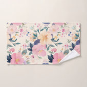 赤面&開花ソフトフローラピンクピーチウォーター色 バスタオルセット (ハンドタオル)