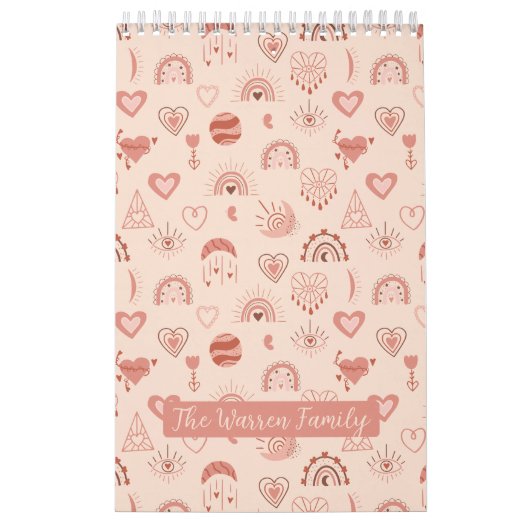 赤面 | Terracotta Bohoハートをテーマにしたコーディネート カレンダー (カバー)