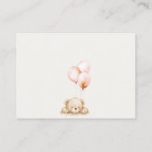 赤面Bearly Waitバルーンブックのための赤ちゃんシャワー エンクロージャーカード (裏面)