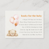 赤面Bearly Waitバルーンブックのための赤ちゃんシャワー エンクロージャーカード (正面)