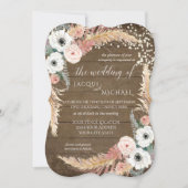 赤面nホワイトパンパスグラスフローラトゥインクルライト 招待状 (正面)