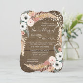 赤面nホワイトパンパスグラスフローラトゥインクルライト 招待状 (スタンド正面)