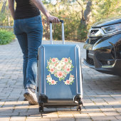 赤面nホワイトローズウォーター色フローラハートデザイン シール (スーツケースインサイチュ)