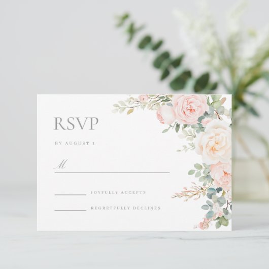 赤面Sageフローラ結婚の応答RSVPカード 出欠カード (スタンド正面)