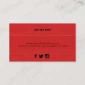 赤革のフェイクテクスチャステッチ効果 名刺 (裏面)