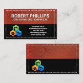 赤革ステッチ | ホームサービスアイコン 名刺 (正面/裏面)