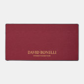 赤革男らしパーソナライズされたエレガント名 デスクマット (正面)