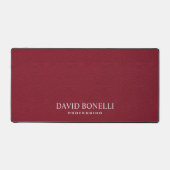 赤革男らしパーソナライズされたエレガント名 デスクマット (正面)